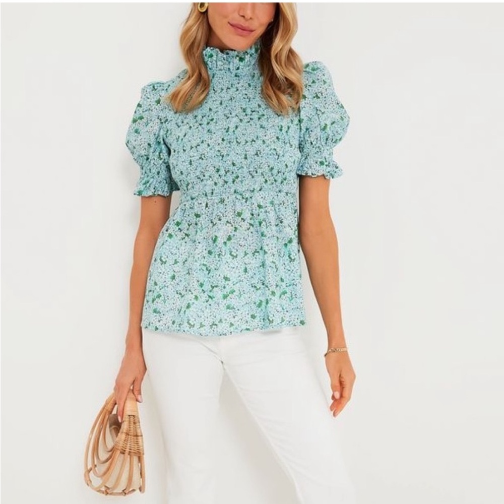 Tuckernuck Daylight Blooms Short Sleeve Rowen Blouse Sz S